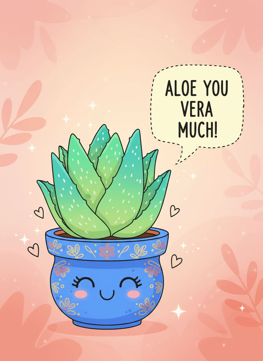 Aloe You Vera Much Card - Funny Gift UK