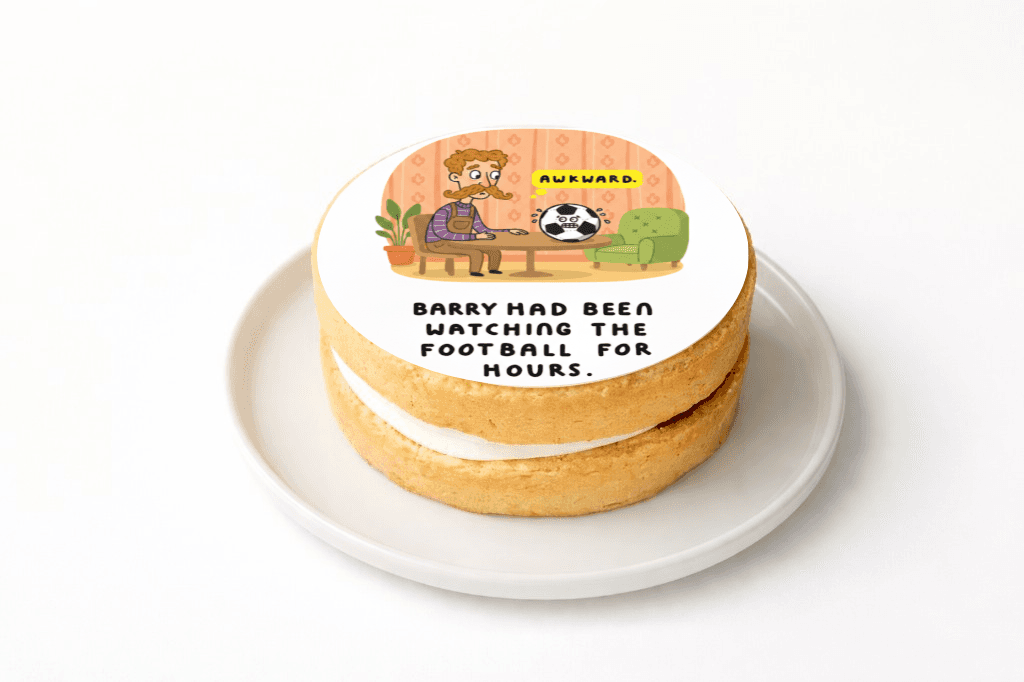 Awkward Football Cartoon Cake - Funny Gift UK