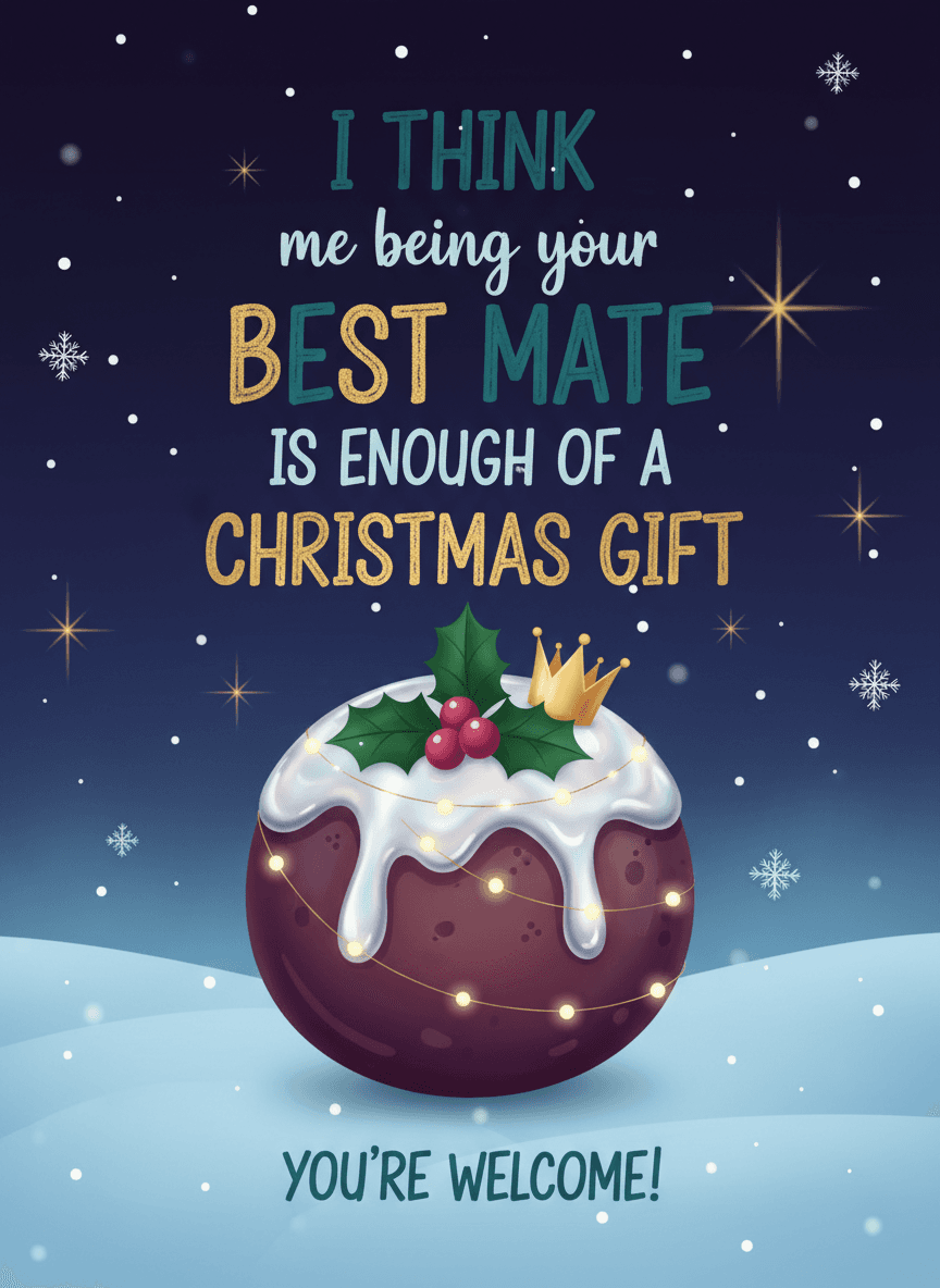 Best Mate Christmas Gift Greeting Card
