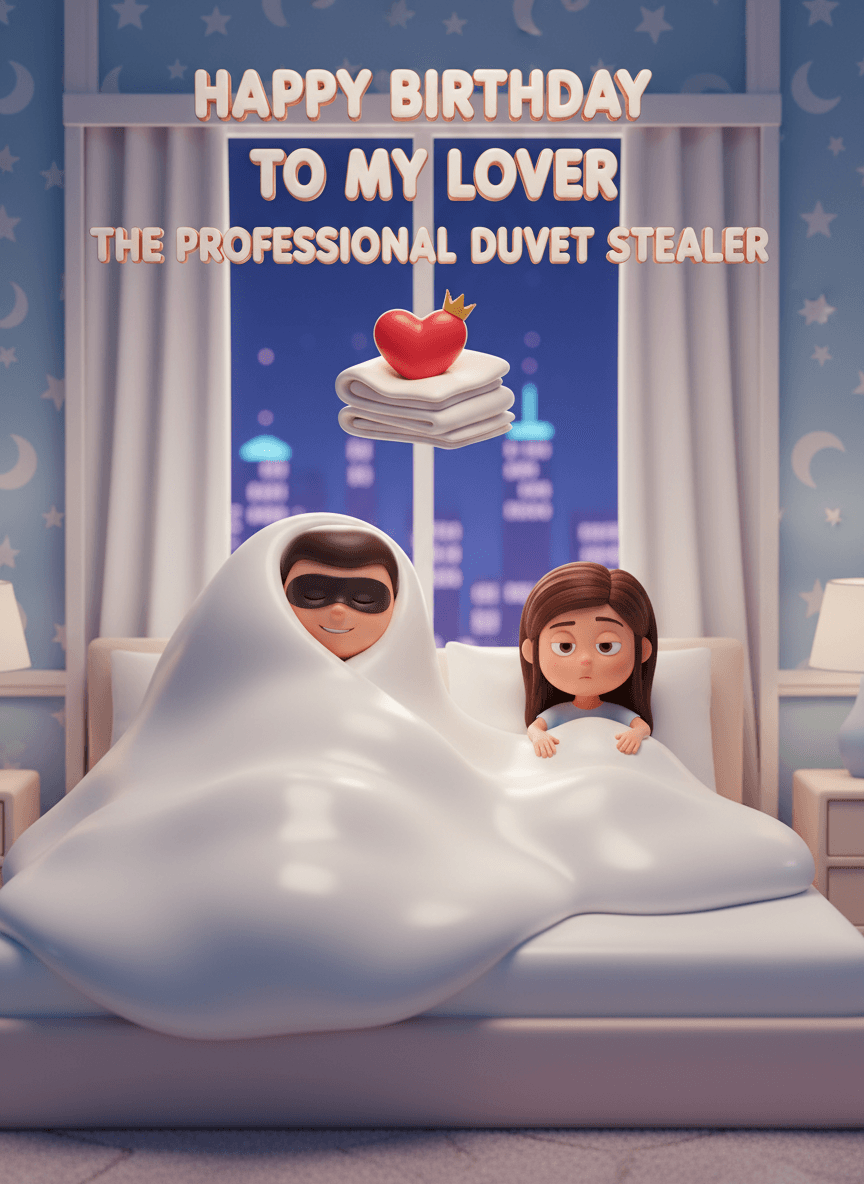 Birthday Card - Duvet Stealer Lover
