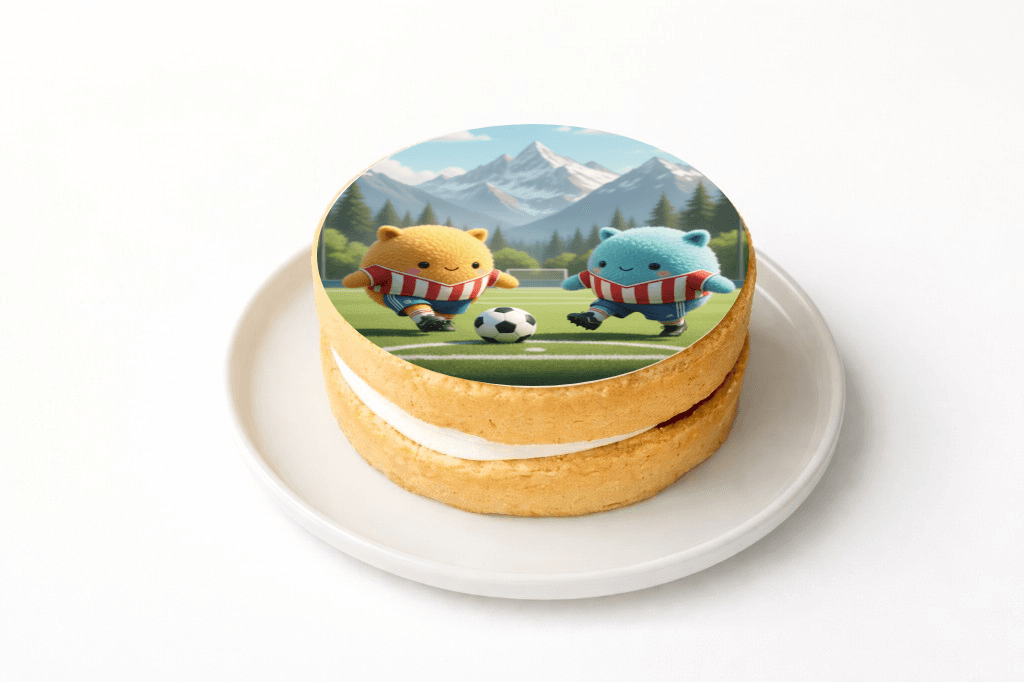 Cartoon Soccer Cake - Funny Gift UK