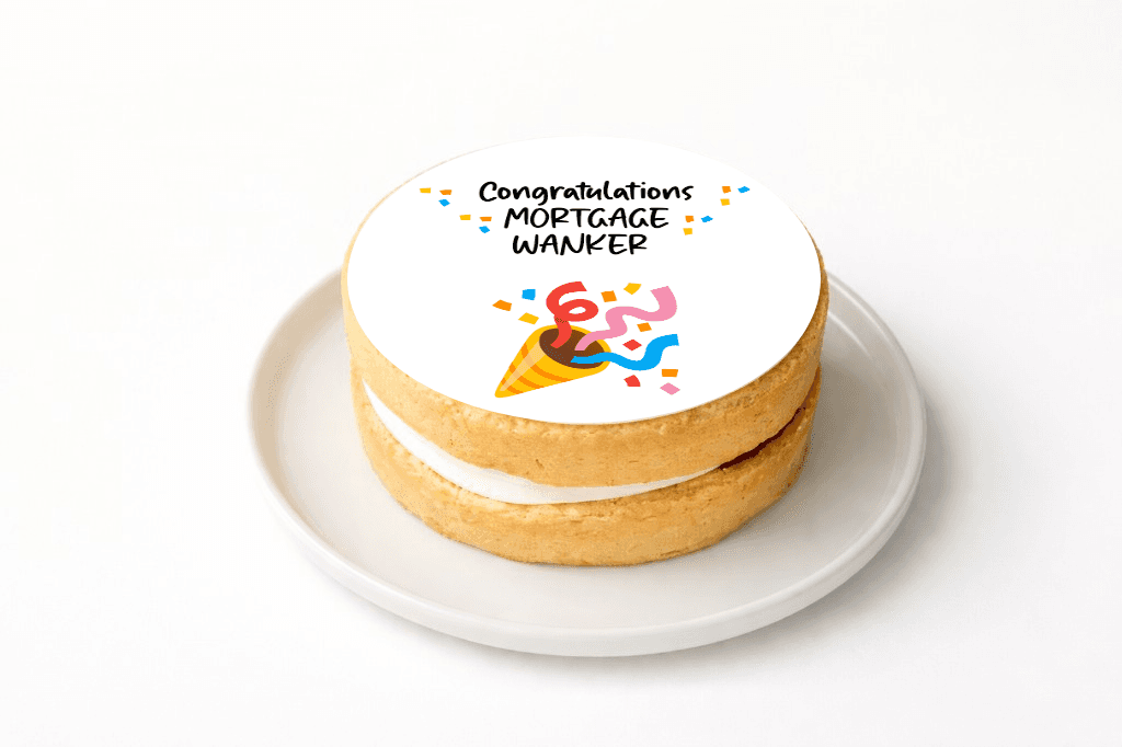 Congratulations Mortgage Wanker Cake - Funny Gift UK