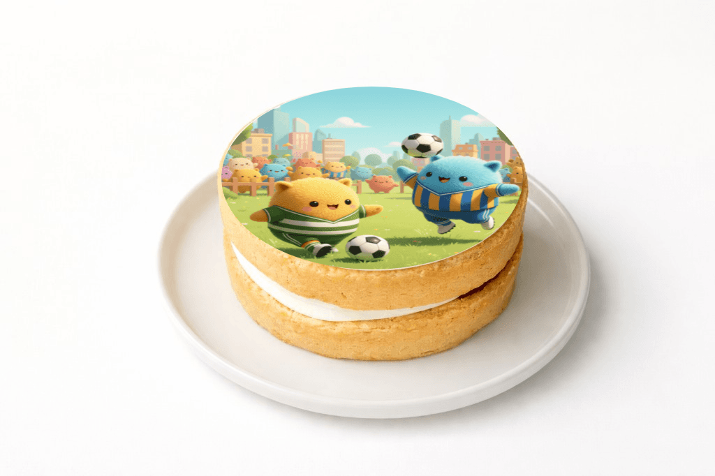 Cartoon Soccer Cake - Funny Gift UK