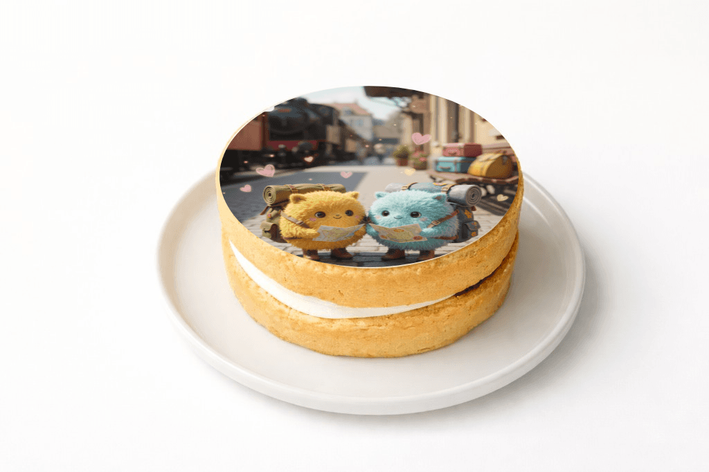 Cute Travel Monsters Cake - Funny Gift UK