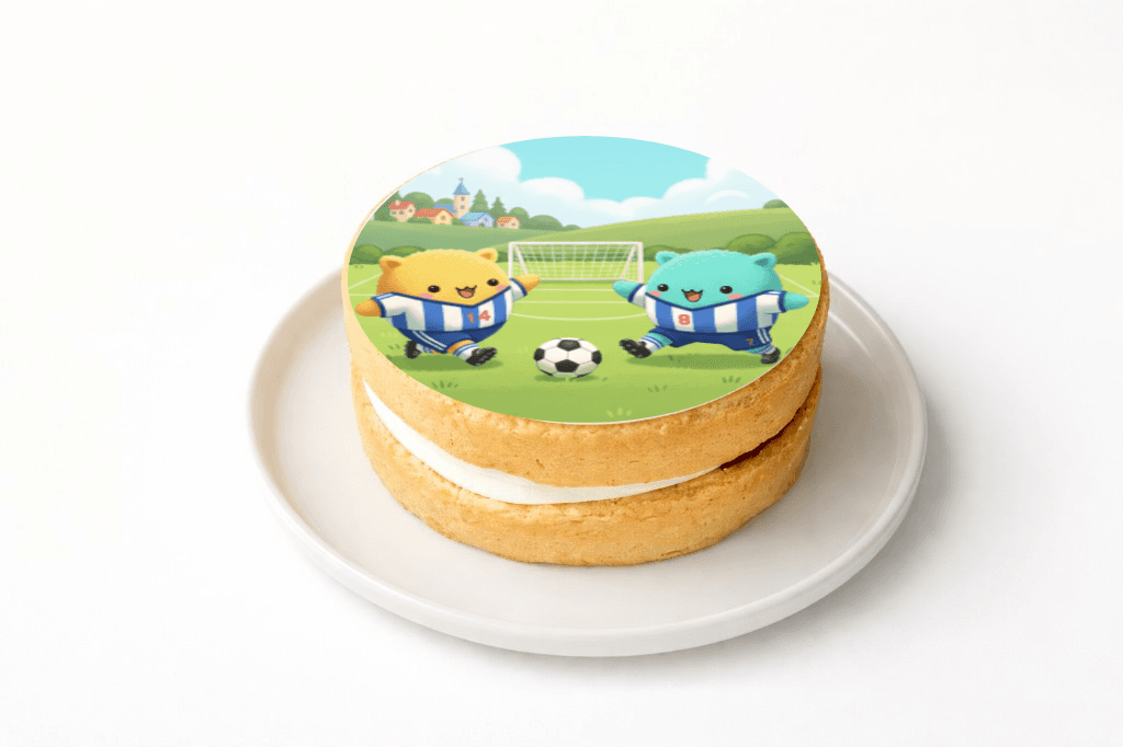 Cartoon Soccer Cake - Funny Gift UK