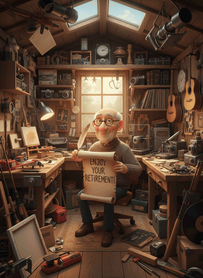 Enjoy Your Retirement Card, Cartoon Man