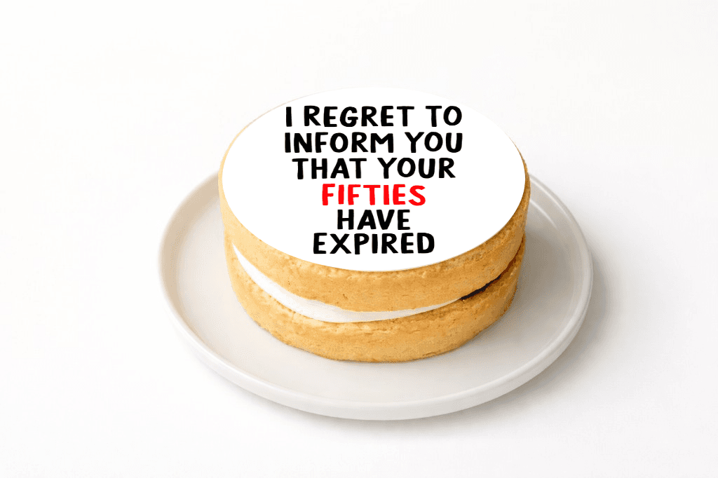 Expired Fifties Birthday Cake Topper - Funny Gift UK
