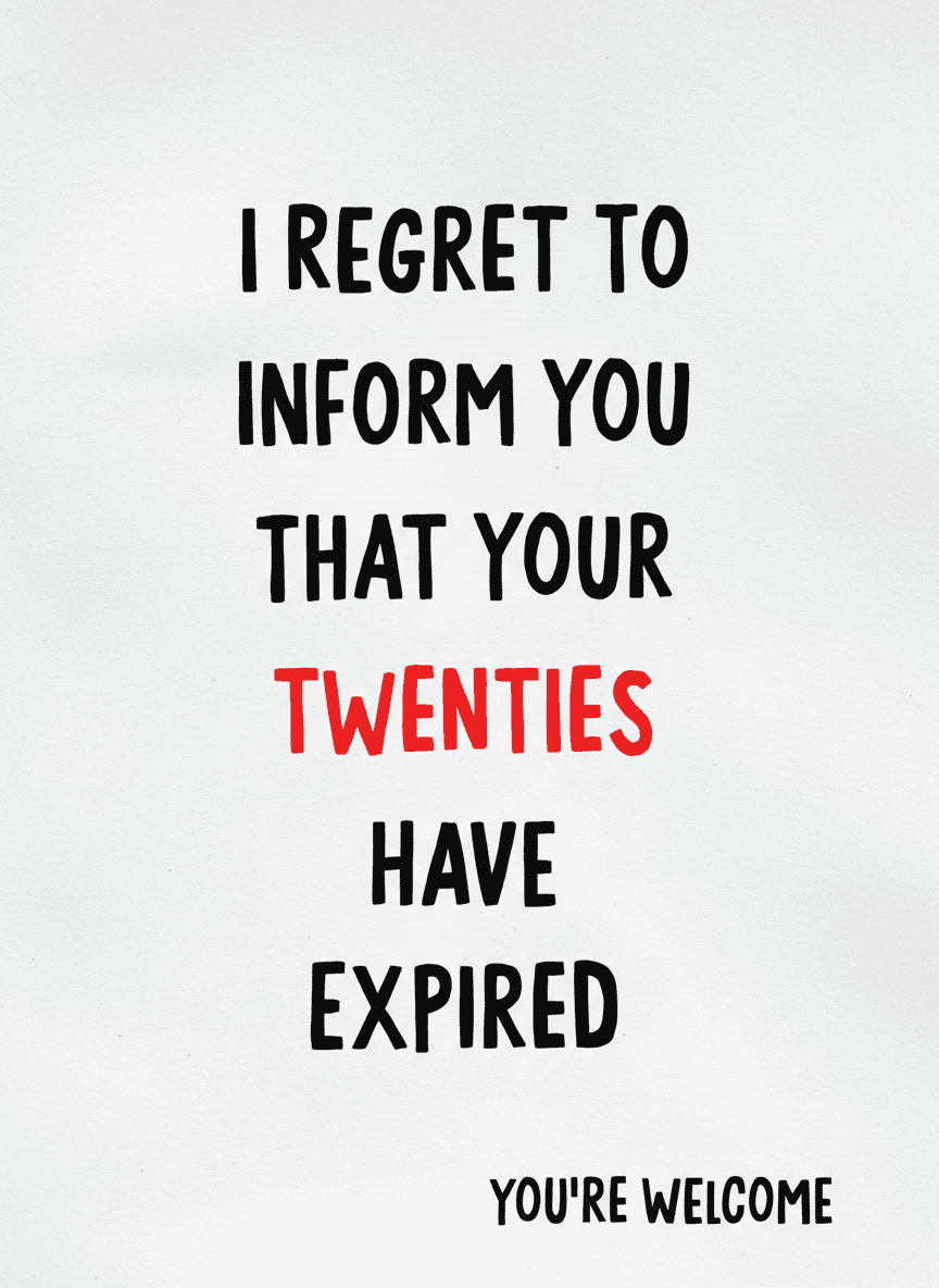 Funny 30th Birthday Twenties Expired Greeting Card - Funny Gift UK