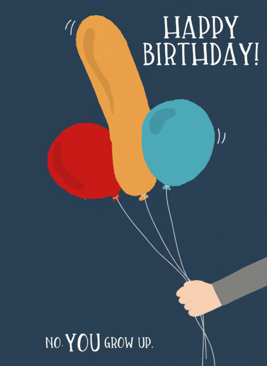 Funny Balloons Birthday Card