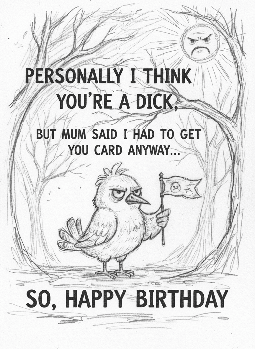 Funny Bird Birthday Card from Mum - Funny Gift UK