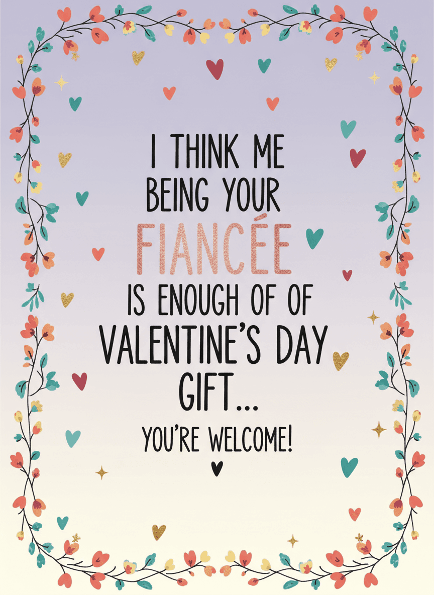 Funny Fiancée Valentine's Day Card - Funny Gift UK