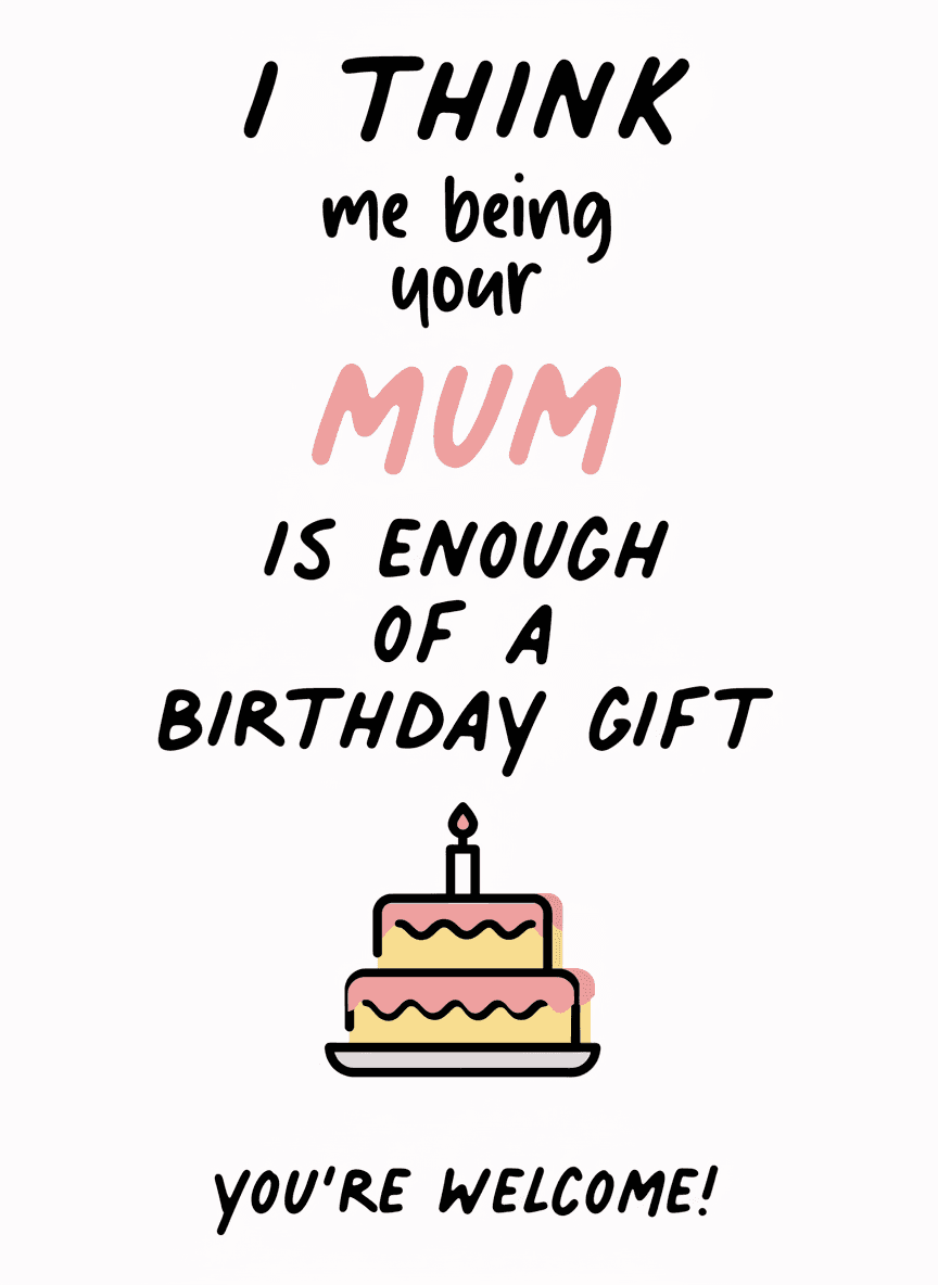 Funny Mom Birthday Card - Birthday Gift - Funny Gift UK