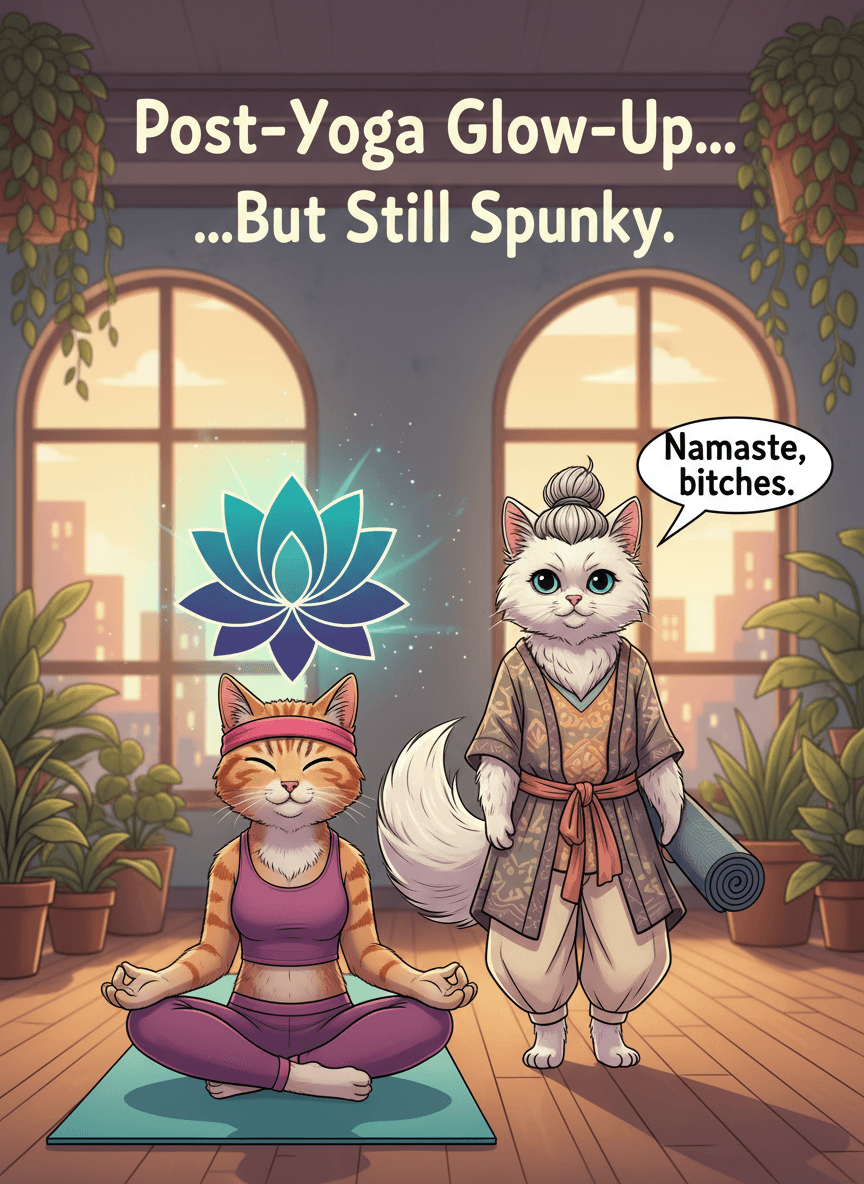 Funny Yoga Cat Greeting Card