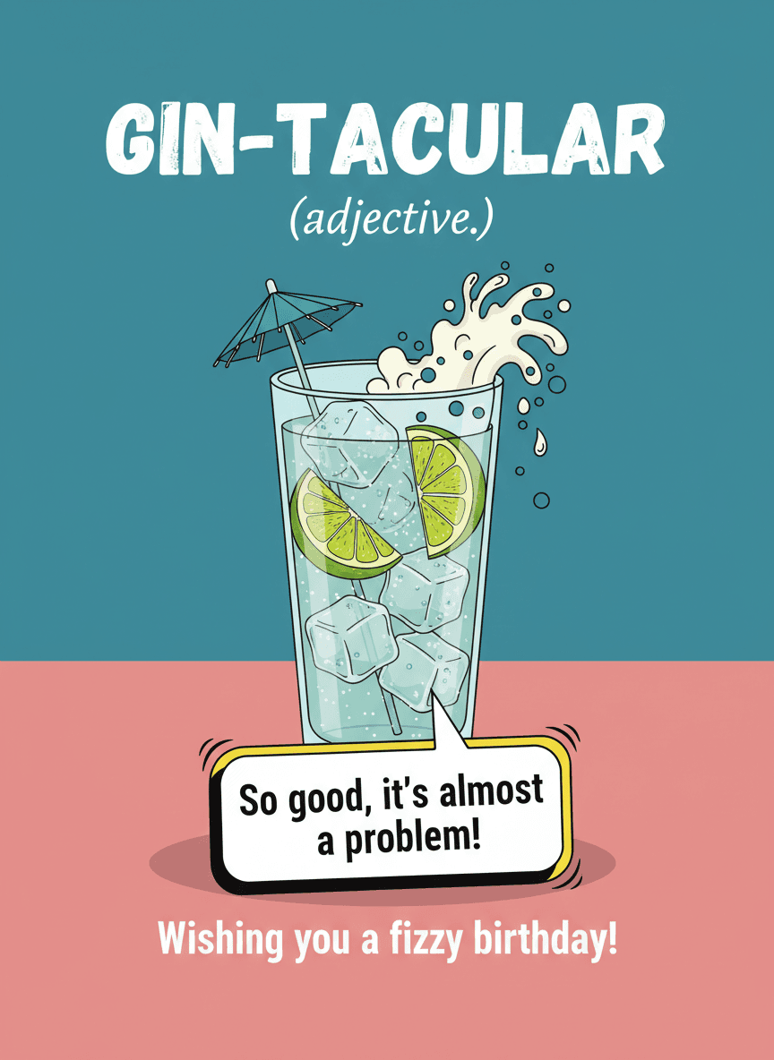 Gin-Tacular Birthday Greeting Card