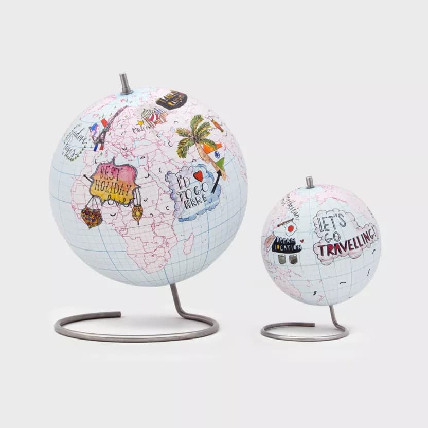 Globe Journal - Small 14cm Travel Log - Funny Gift UK