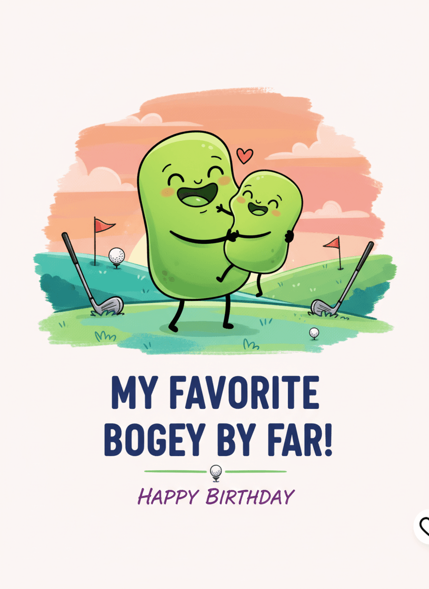 Golf Pun Birthday Card - Favorite Bogey - Funny Gift UK