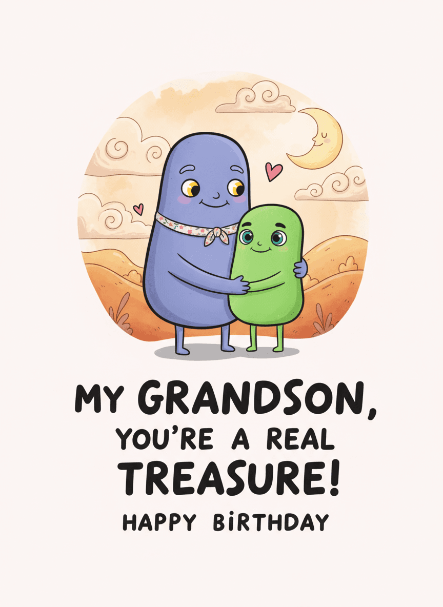 Grandson Birthday Card - Real Treasure - Funny Gift UK