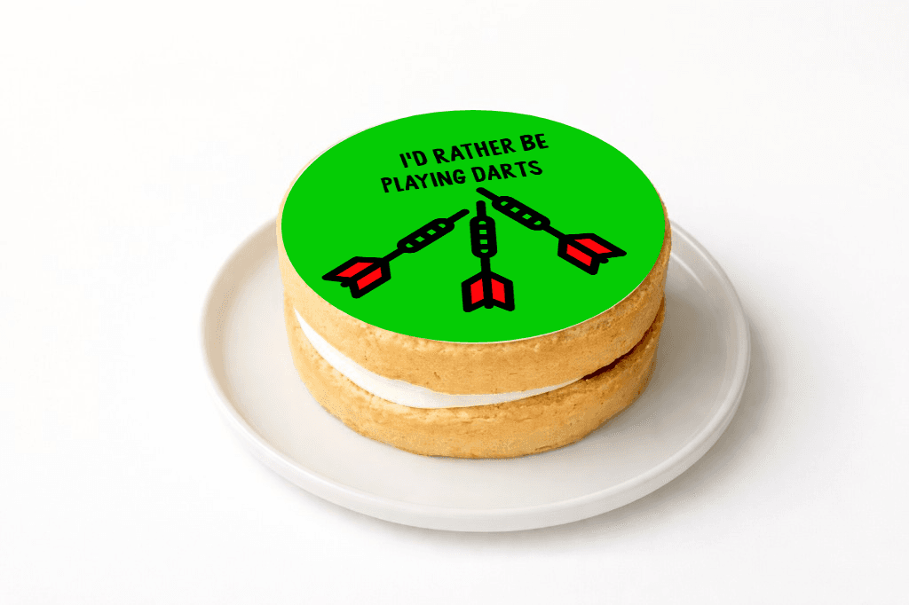 I'd Rather Be Playing Darts Cake Topper - Funny Gift UK