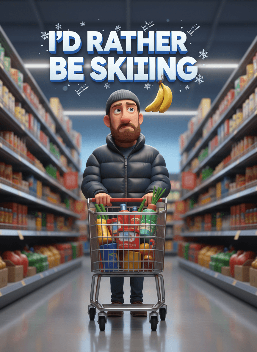 I'd Rather Be Skiing Card - Winter Holiday Humor