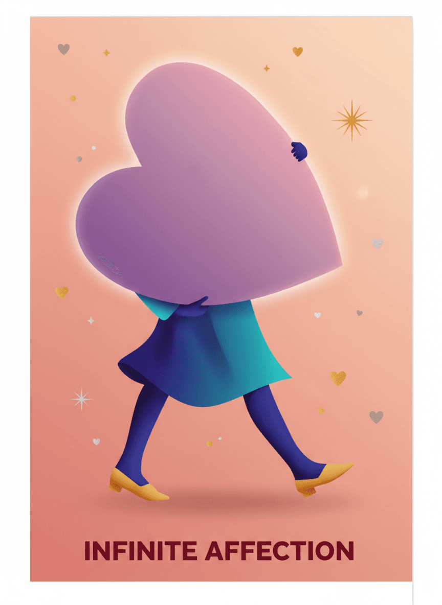 Infinite Affection Heart Greeting Card - Funny Gift UK