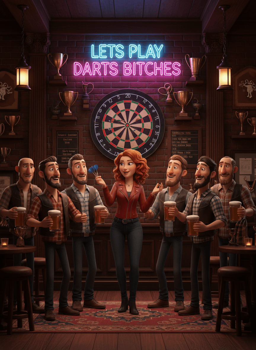 Let's Play Darts Card - Funny Gift UK