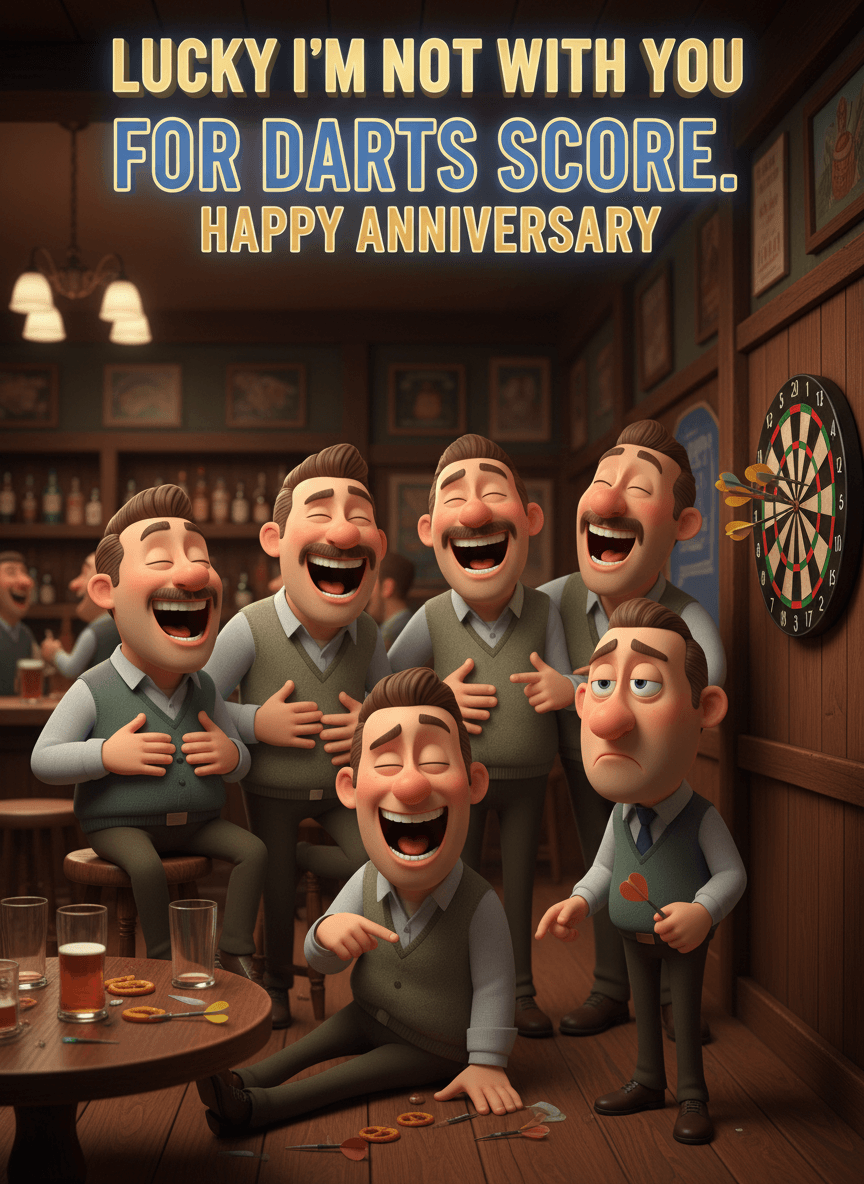 Lucky I'm Not With You Anniversary Card