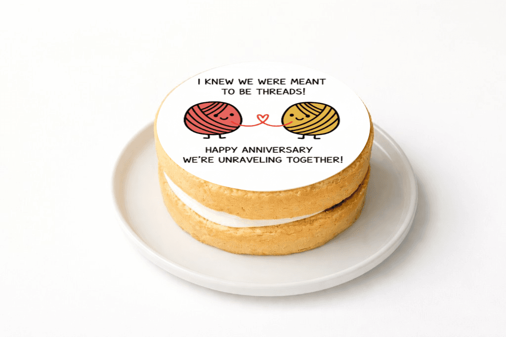 Meant To Be Threads Anniversary Cake - Funny Gift UK