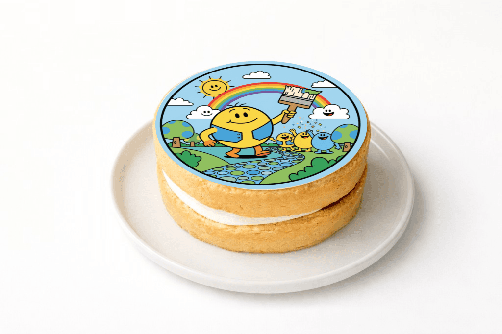 Mr. Men Mr. Happy Cake - Funny Gift UK