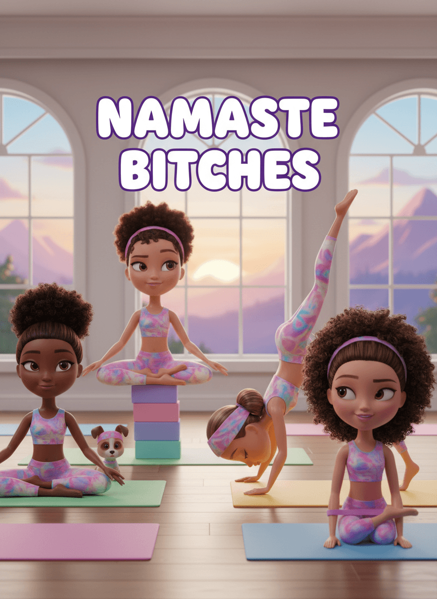 Namaste Bitches Yoga Greeting Card - Funny Gift UK