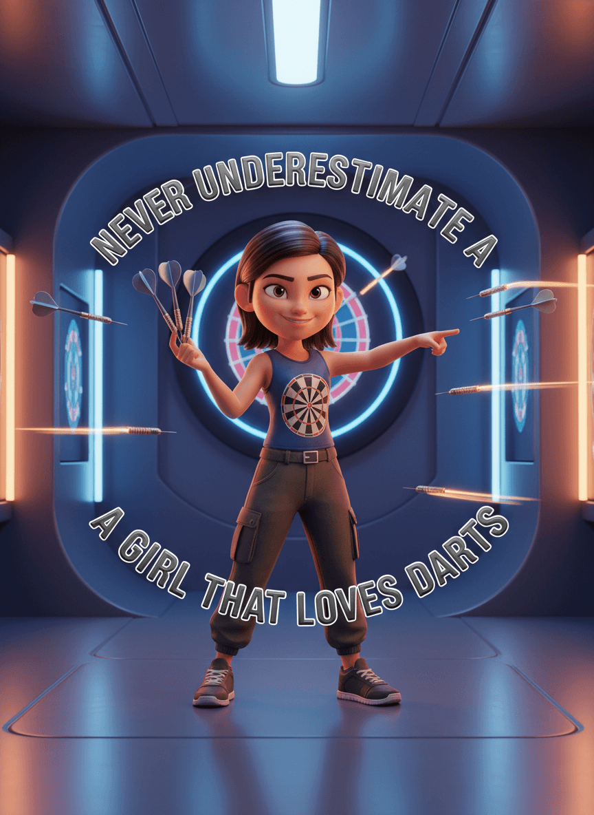 Never Underestimate A Girl That Loves Darts Card - Funny Gift UK