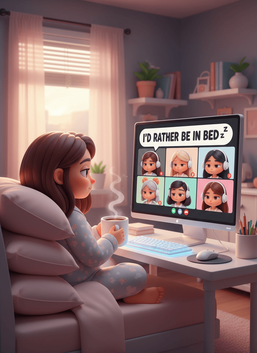 Rather Be In Bed Zoom Call Card - Funny Gift UK