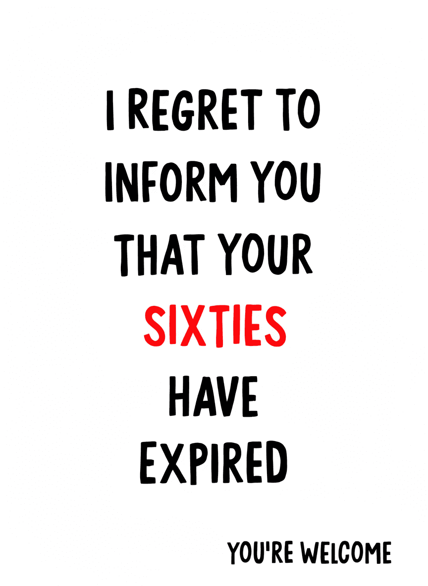 Sixties Expired Birthday Greeting Card