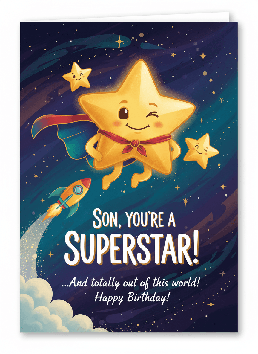Son Birthday Card - You're a Superstar! - Funny Gift UK