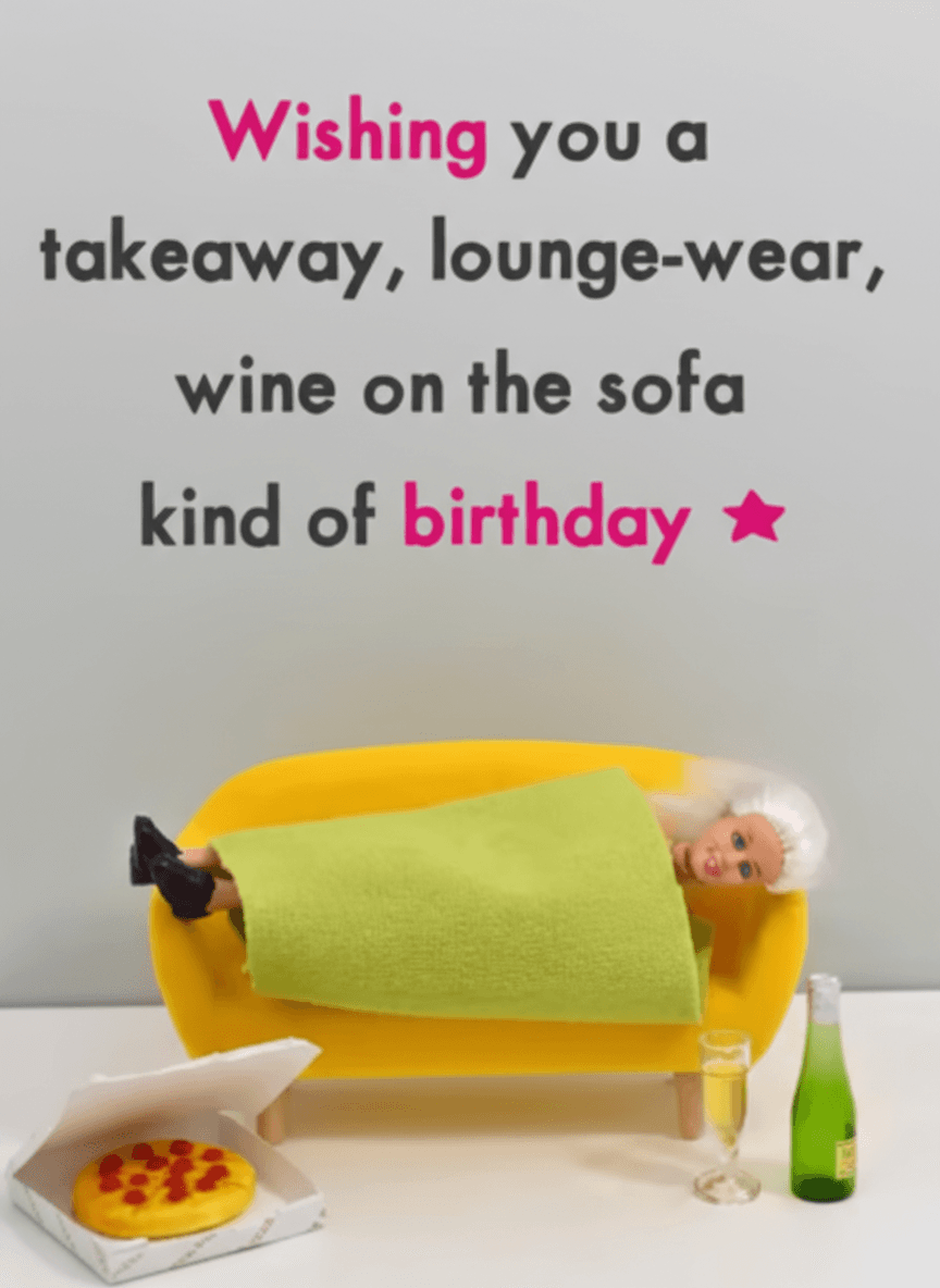Takeaway Lounge Birthday Card - Funny Gift UK