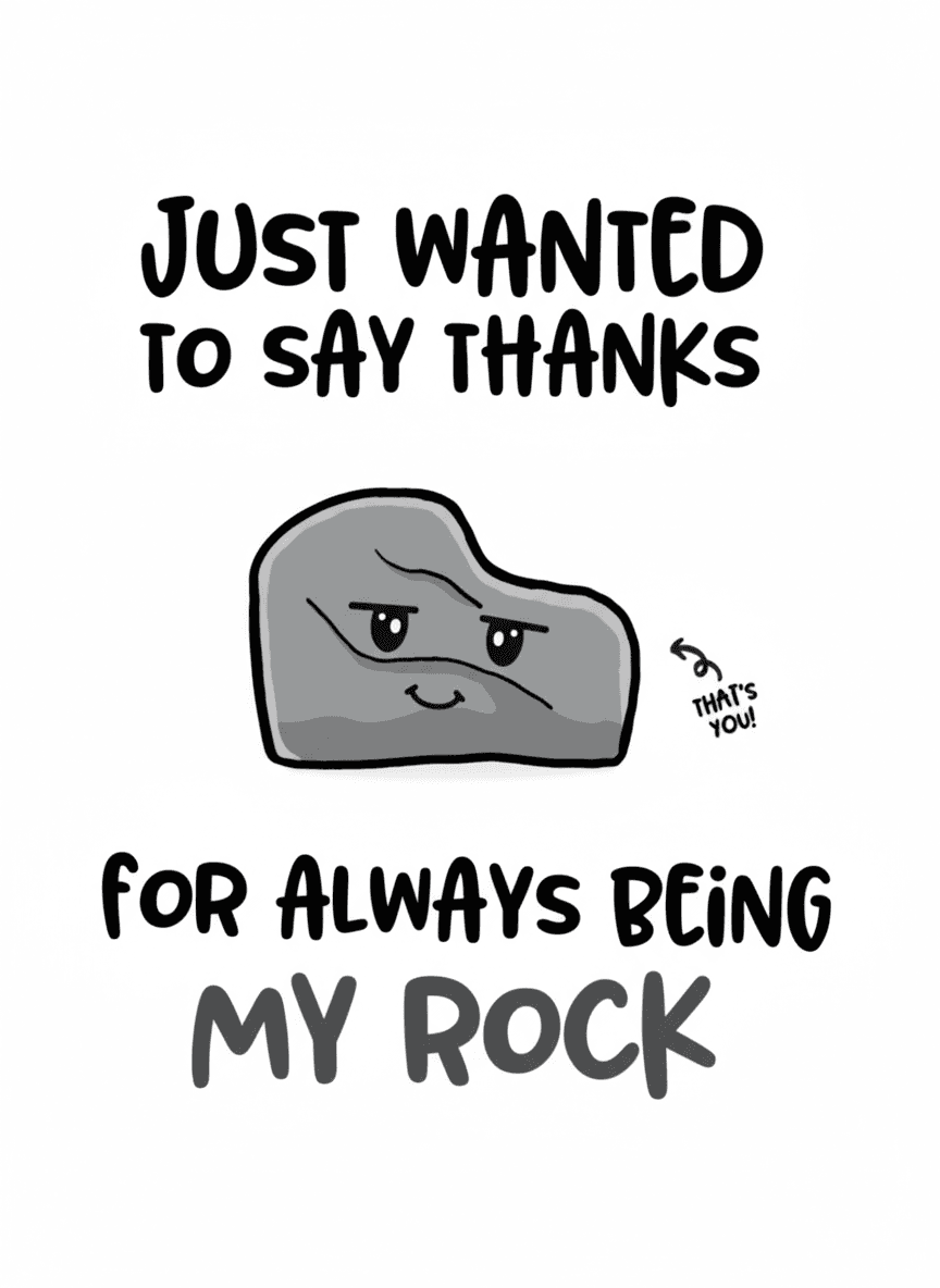 Thanks My Rock 5x7 Greeting Card - Funny Gift UK