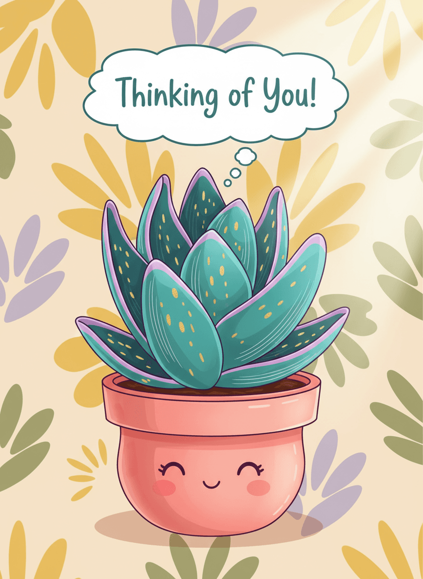 Thinking of You! Succulent Greeting Card