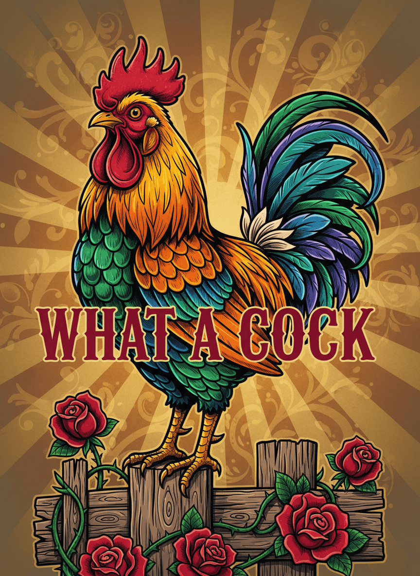What a Cock Greeting Card - Funny Gift UK