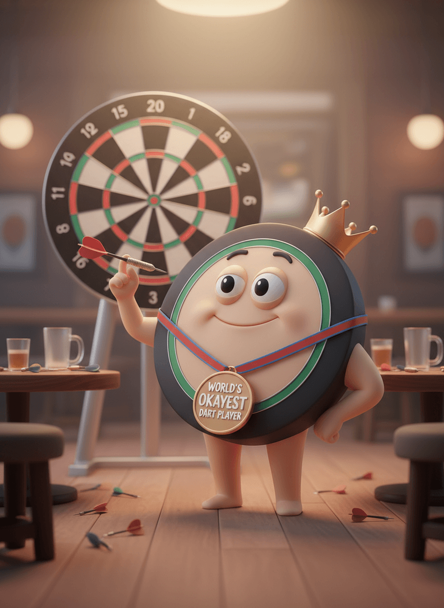 World's Okayest Dart Player Greeting Card