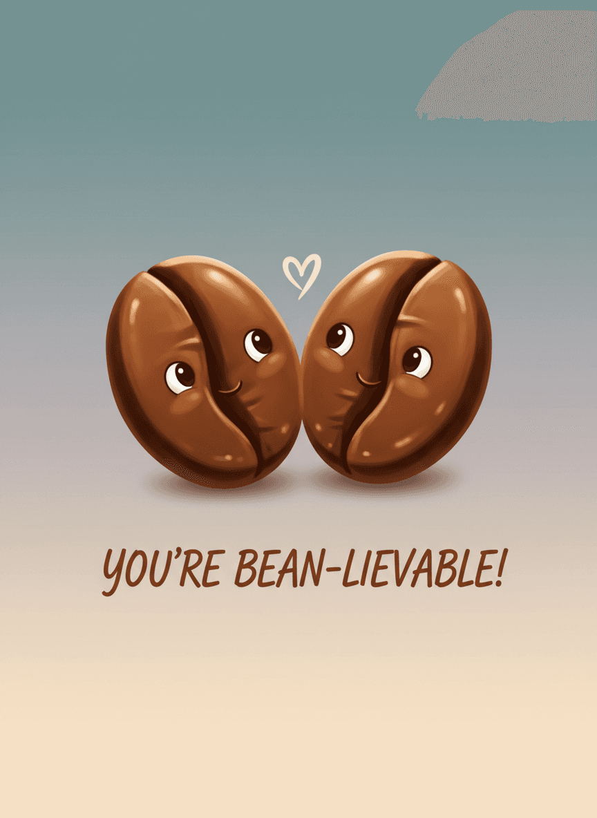 You're Bean-lievable Anniversary Card - Funny Gift UK