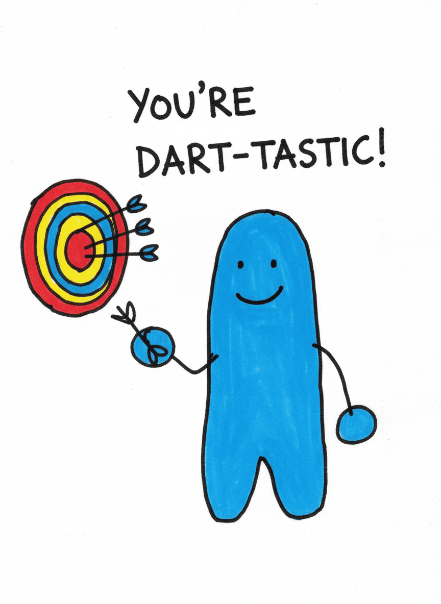 You're Dart-Tastic! Greeting Card