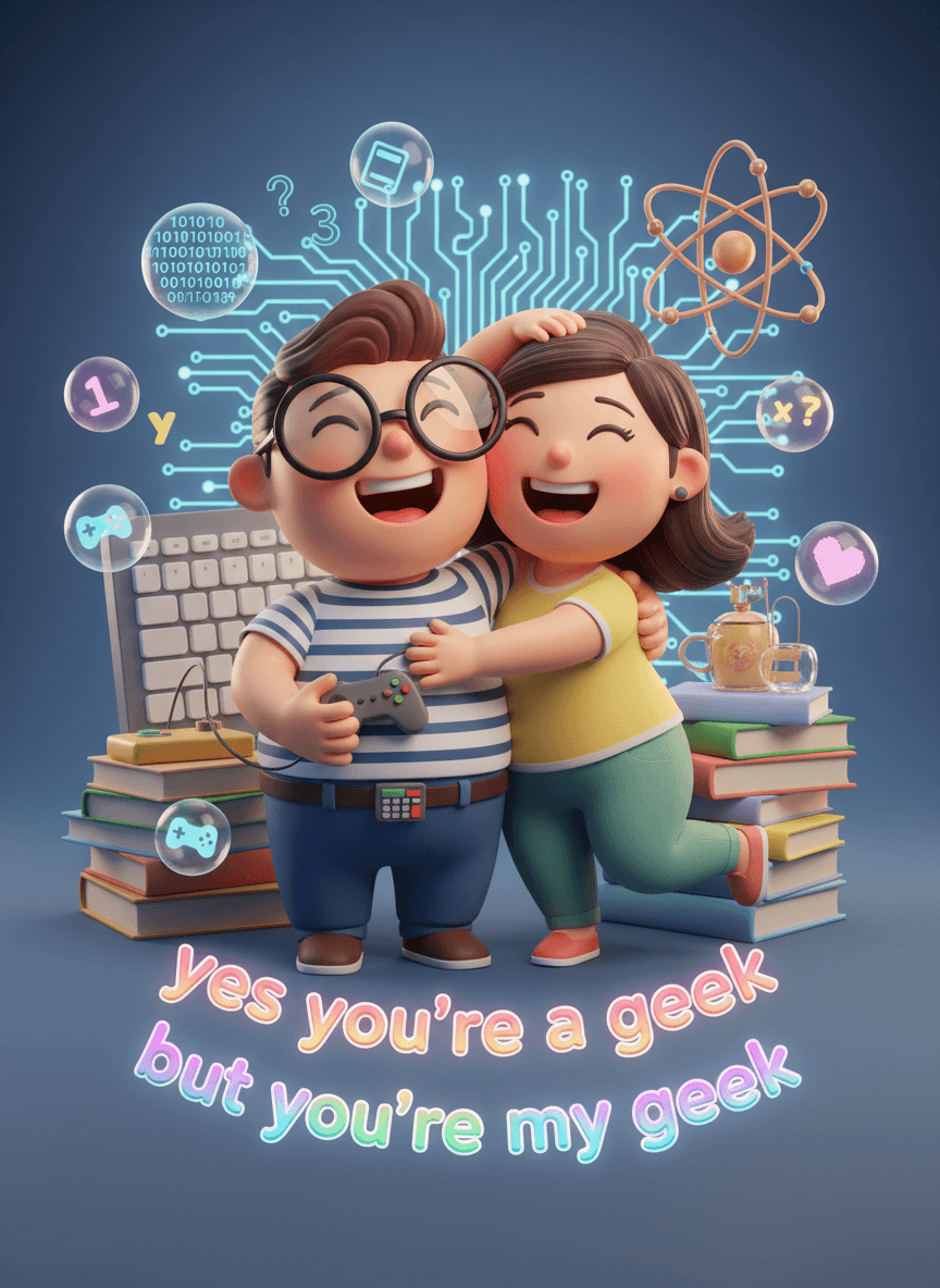 You're My Geek Anniversary Card - Funny Gift UK